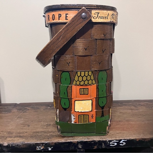 Charming Brown and Multicolor Decorative Basket Purse - Picture 3 of 7